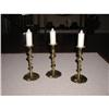 Image 1 : Three Early Brass Candle Sticks #1284809