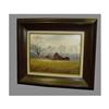 Image 1 : Farm Barn Scene Landscape Oil Painting Signed #1284985