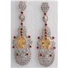 Image 1 : Diamond, Citrine & Ruby Chandelier Earrings #1285115