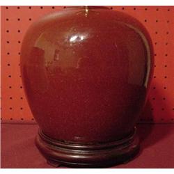 CHINESE EXPORT OXBLOOD VASE MADE INTO LAMP #1223649