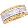 Image 1 : WEDDING BAND BAGUETTE DIAMONDS w YELLOW #1223777