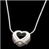 Image 1 : PLATINUM Necklace HEART Pendant ELEGANT #1223792