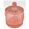 Image 1 : Walther Glass Pink ROSEN Jam or Condiment Jar #1223898