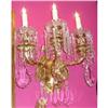 Image 1 : PAIR OF GILT BRONZE AND CUT CRYSTAL SCONCES #1223971