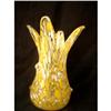 Image 1 : YELLOW GLASS VASE , OPENING FLOWER #1224017