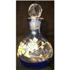 Image 1 : BLUE GLASS HAND PAINTED BOTTLE #1224019