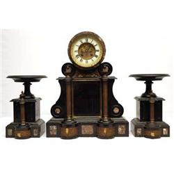 French 3 Piece Clock Set L. Cerf #1224253