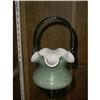 Image 1 : Glass Basket by Fenton Ruffled Edge #1236514