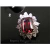 Image 1 : RHJ Royal Red Synthetic Ruby & CZ Pendant   #1263045