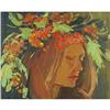 Image 1 : "Girl in a rowan's wreath" impressionism oil #1263192