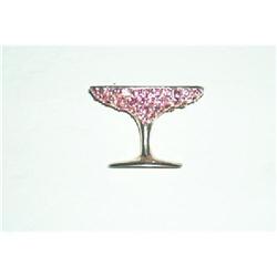 Mexico 925 Signed Champaign Glass Brooch/Pin #1272290