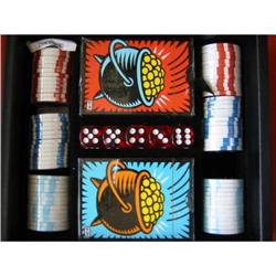 Burton Morris poker set in black leather box!  #1272479