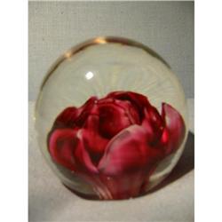 hand blown heavy pink flower glass paper #1272482