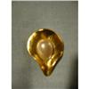Image 1 : golden scarf ring  with drop pearl, pear shape #1272483