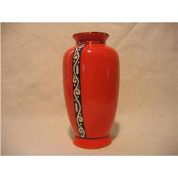 Orange Czechoslovakian Pottery/Porcelain Vase #1272499