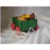 Image 1 : Handmade Wooden Farm Animal Set With Wagon #1272723