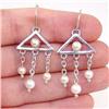 Image 1 : STERLING SILVER Rare Estate PEARL Earrings #1272724