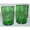 Image 1 : 2 GREEN SM PILGRIM CRACKLE GLASS PINCH TUMBLERS#1272799
