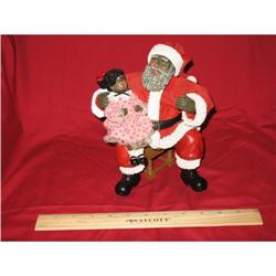 Black Santa with Little Girl on Lap #1272820