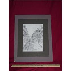 Signed Ink Hand Black and White Etching of New #1272832