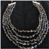 Image 1 : Art Deco Jet Glass 5 Strand Vintage Choker #1272872