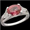 Image 1 : 14k Ring RHODOLITE GARNET w Diamonds  #1290244