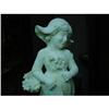 Image 1 : WHITE MARBLE STATUARY of GIRL with FLOWERS #1290627