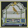 Image 1 : SIGNED DUTCH DELFT CANARY IN CAGE PLAQUE 19C  #1290753