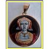 Image 1 : GOLD PENDANT ENAMEL PORTRAIT MINIATURE ANNE OF #1290761