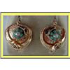 Image 1 : ITALIAN VICTORIAN 18K GOLD TURQUOISE EARRINGS #1290764