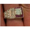 Image 1 : 1.25ct OEC Diamond & Ruby 14k Y Gold Ring #1224480