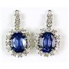 Image 1 : FINE TANZANITE DIAMOND EARRING DANGLES  #1224607