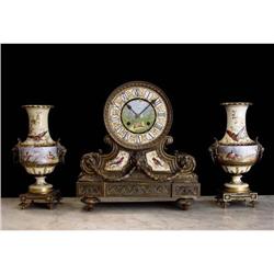  Louis XVI Mantle Clock and Garniture Set #1224907