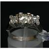 Image 1 : Estate Platinum Diamond Solitaire 3 Stone Ring #1224986
