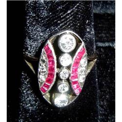 Art-Deco Ruby and Diamond Ring #1225198