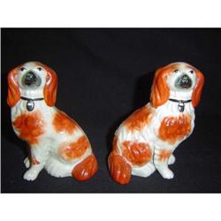 Pair of English Staffordshire King Charles #1225203