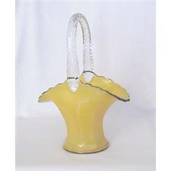 Deco Glass Basket in Gold with Black Trim #1239560