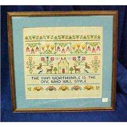 Framed Cross Stitch Sampler #1239855