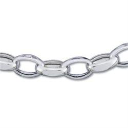 14k WHITE GOLD BRACELET Rolo Link  7  1/2 inch #1239864