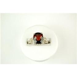 ANTIQUE Style RING GARNET 5 CARATS! FILIGREE #1239869