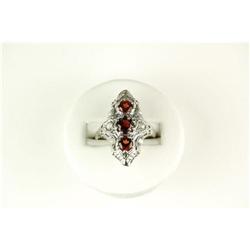 ANTIQUE Style Ring GARNETS 1.25 CTS! FILIGREE #1239878