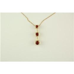 14k Yellow Gold 3 GARNET Pendant  #1239880