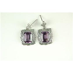 ANTIQUE STYLE EARRINGS w AMETHYST   #1239881