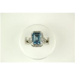 ANTIQUE Style BLUE TOPAZ Ring 4 CARATS! #1239890