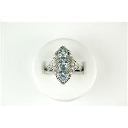 ANTIQUE Style BLUE TOPAZ Ring 1.75 CARATS! #1239895