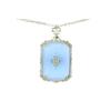Image 1 : ANTIQUE Style NECKLACE BLUE CRYSTAL w DIAMOND  #1239911