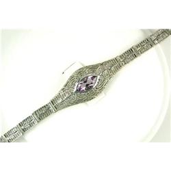 Antique Style FILIGREE  BRACELET  AMETHYST #1239927