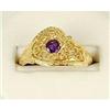 Image 1 : Antique 14k  Ring AMETHYST FILIGREE #1239928