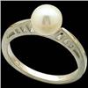 Image 1 : 14k WHITE Gold ring CULTURED PEARL #1239929