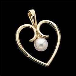 GOLD HEART Pendant CULTURED PEARL #1239930